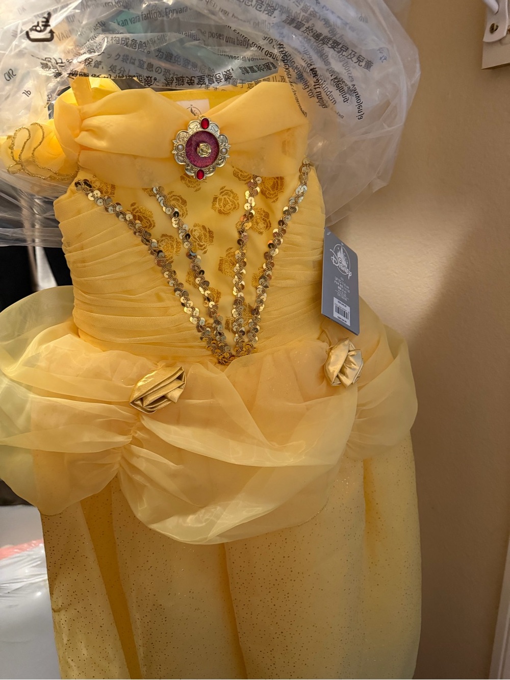 Disney Belle Princess Costume Dress Girls Size 5/6 Beauty & The Beast NWT